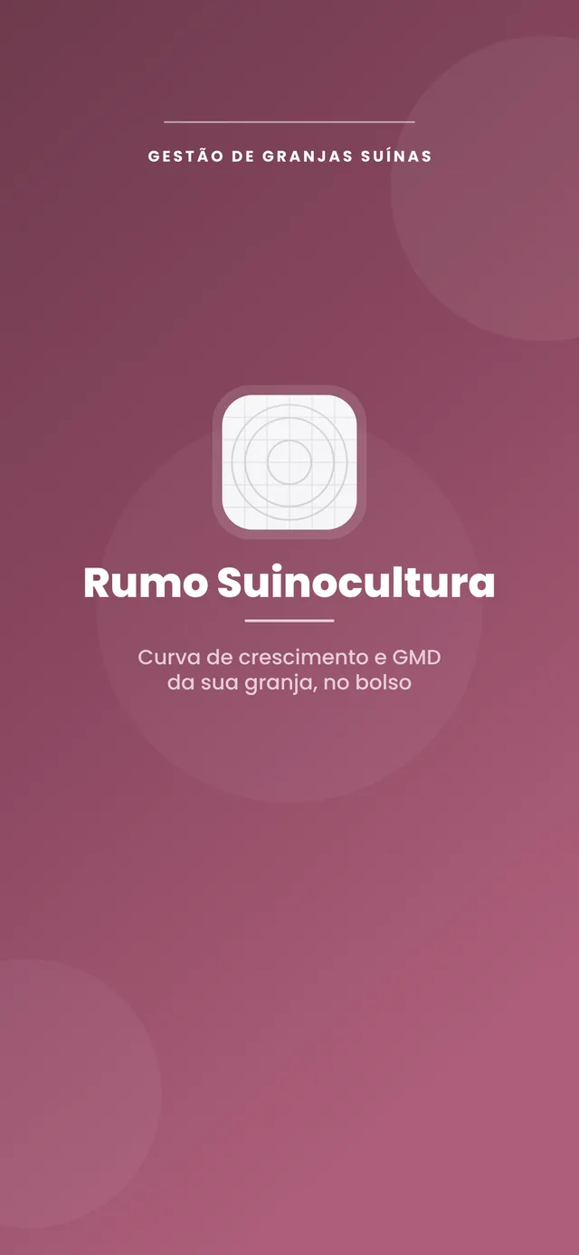 Tela inicial do app: granjas com total de cabeças e GMD médio
